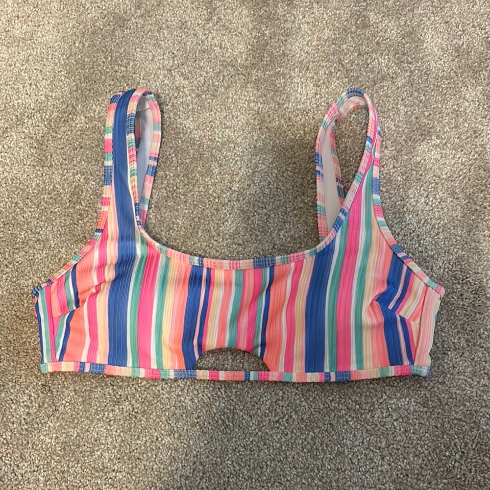 No Boundaries Pink and Blue Bikini Vibrant Stripes